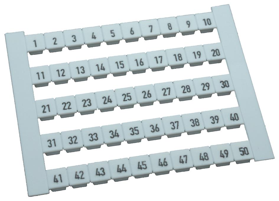 Weidmuller 0473460001 Terminal Markers, Card, 5 X 5mm, Polyamide 66, White