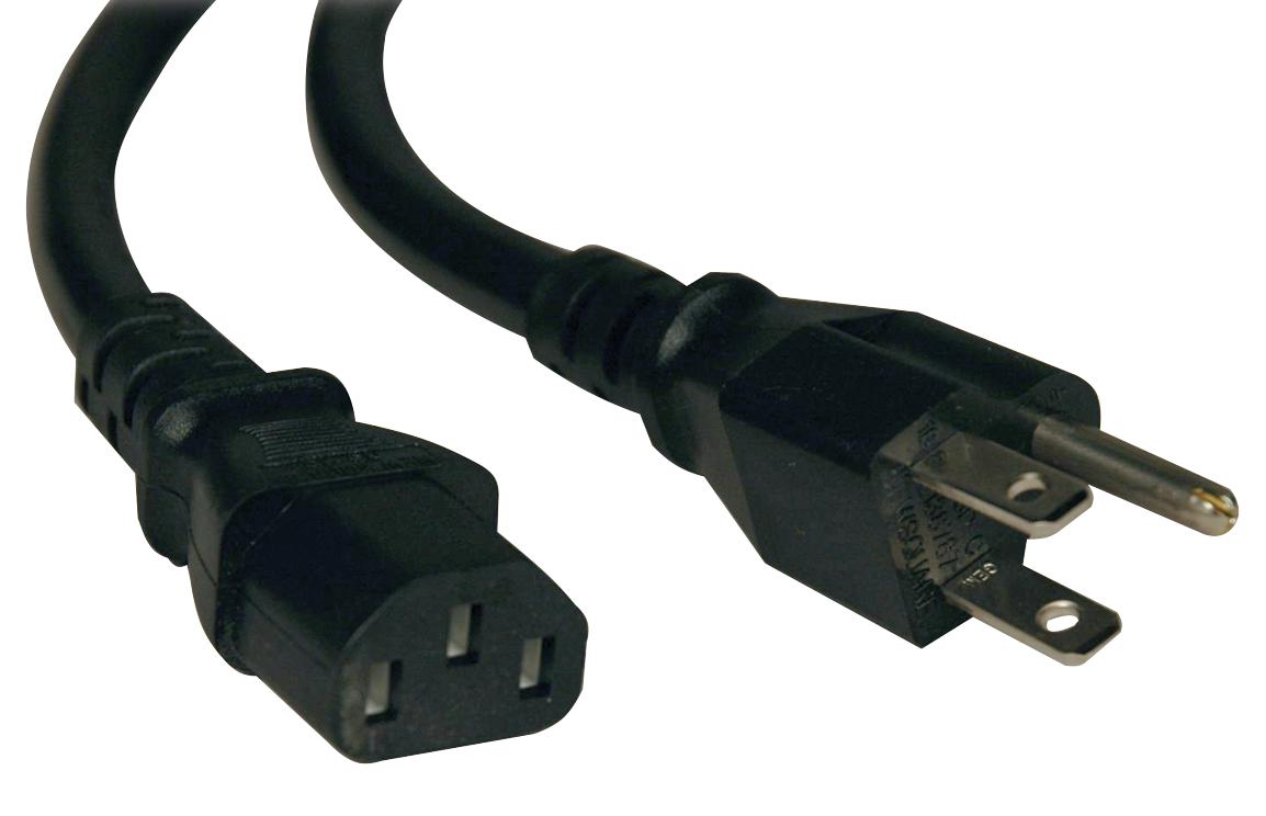 Eaton Tripp Lite P006-001 Power Cord, Nema 5-15P/iec C13, 1Ft, 10A