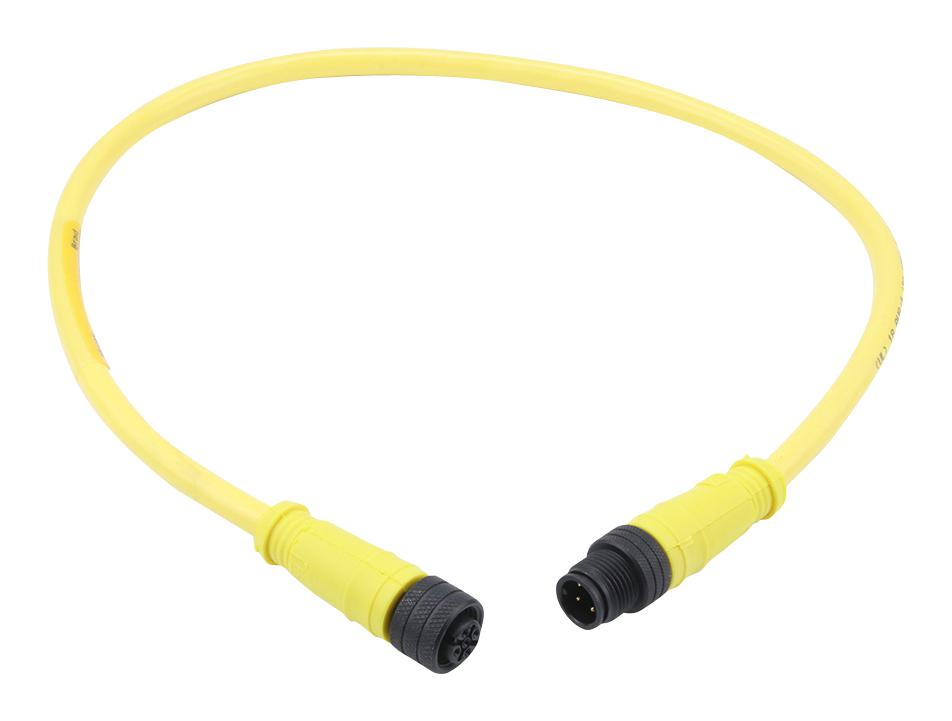 Molex 120066-8003 Sensor Cord, 4P M12 Plug-Rcpt, 19.7