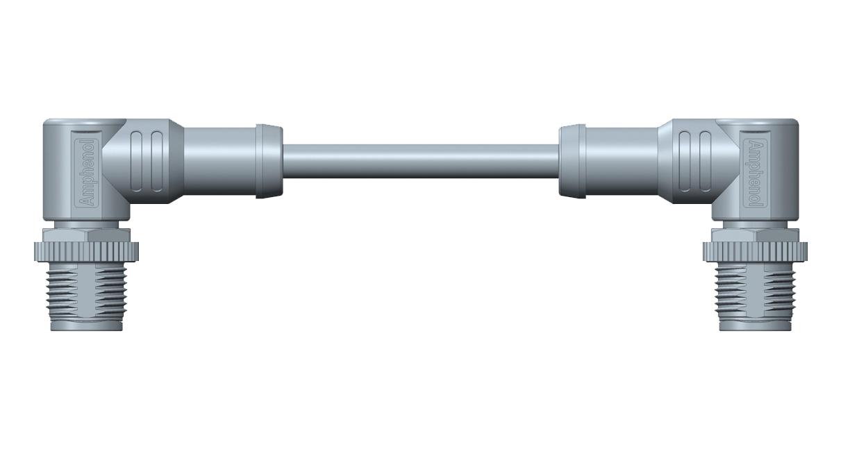 Amphenol LTW M12A08Mr-12Amr-Sba05 Cable Assy, M12 R/a Plug-Plug, 19.7