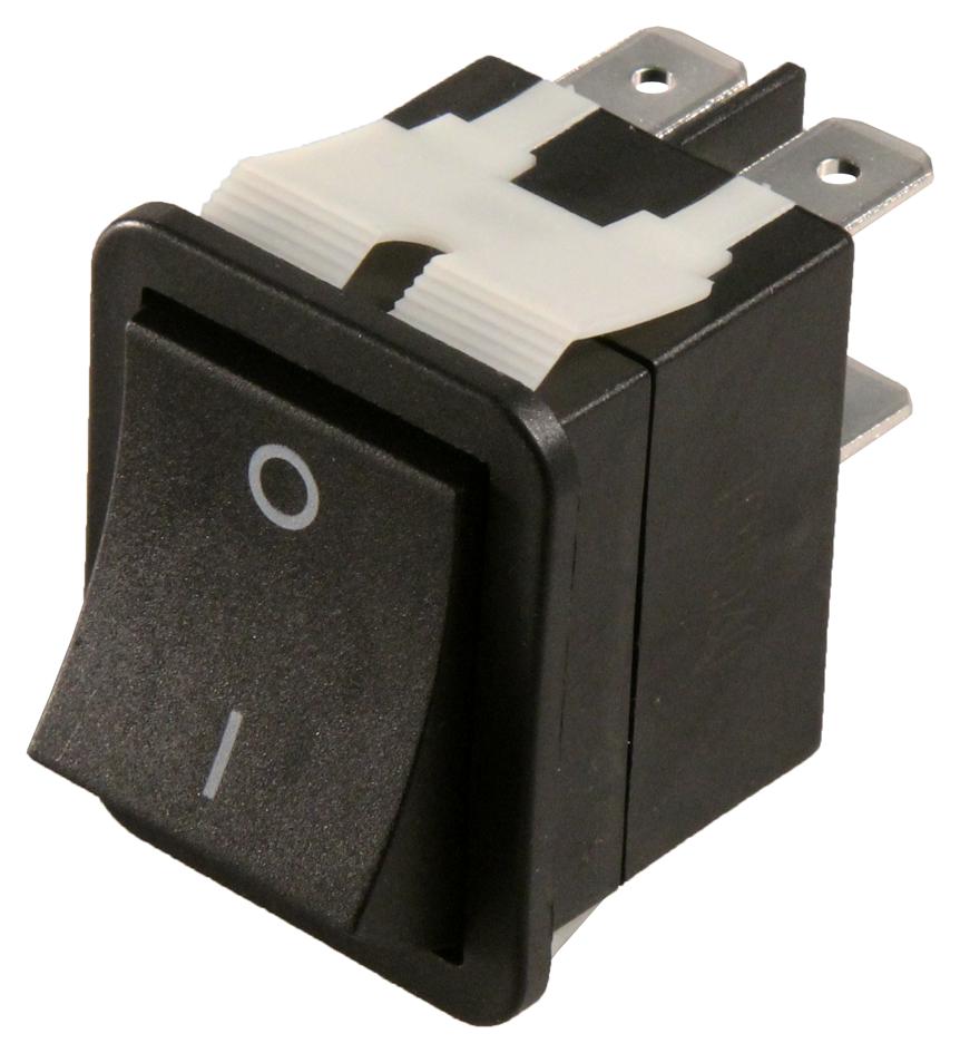 E-Switch Wb242D1121. Rocker Switch, Dpst, 20A, 125Vac, Black