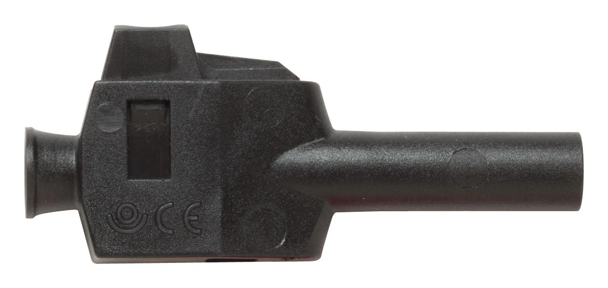 Pomona 73091-0 4mm Banana Plug, 20A, Push Lock, Black