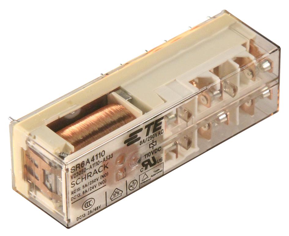 Schrack / Te Connectivity V23050-A1110-A533 Relay, Safety, 3Pst-No, Nc, 250Vac, 8A