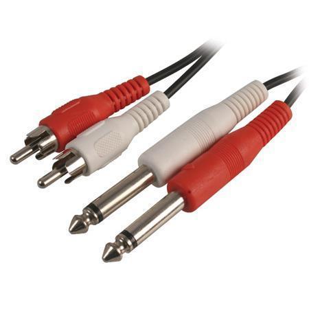 Multicomp Pro Psg03286 Cable, 2 Rca Plug- 1/4 2 Mono Jack, 6Ft