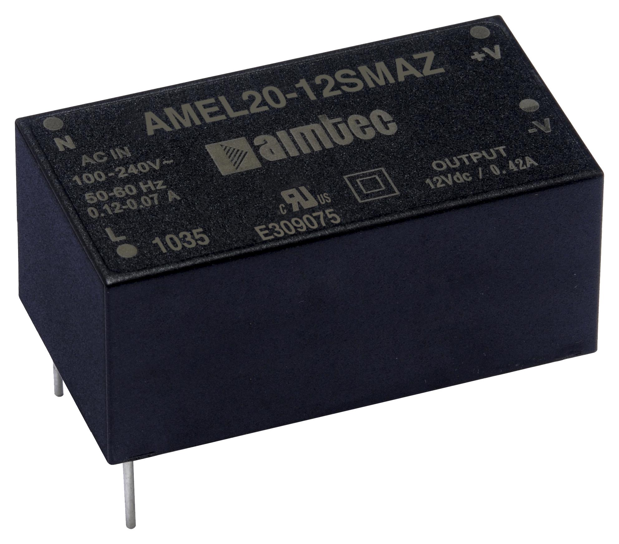 Aimtec Amel20-24Smaz Power Supply, Ac-Dc, 24V, 0.84A