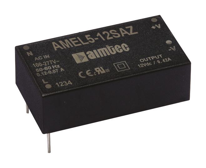 Aimtec Amel5-12Saz Power Supply, Ac-Dc, 12V, 0.42A