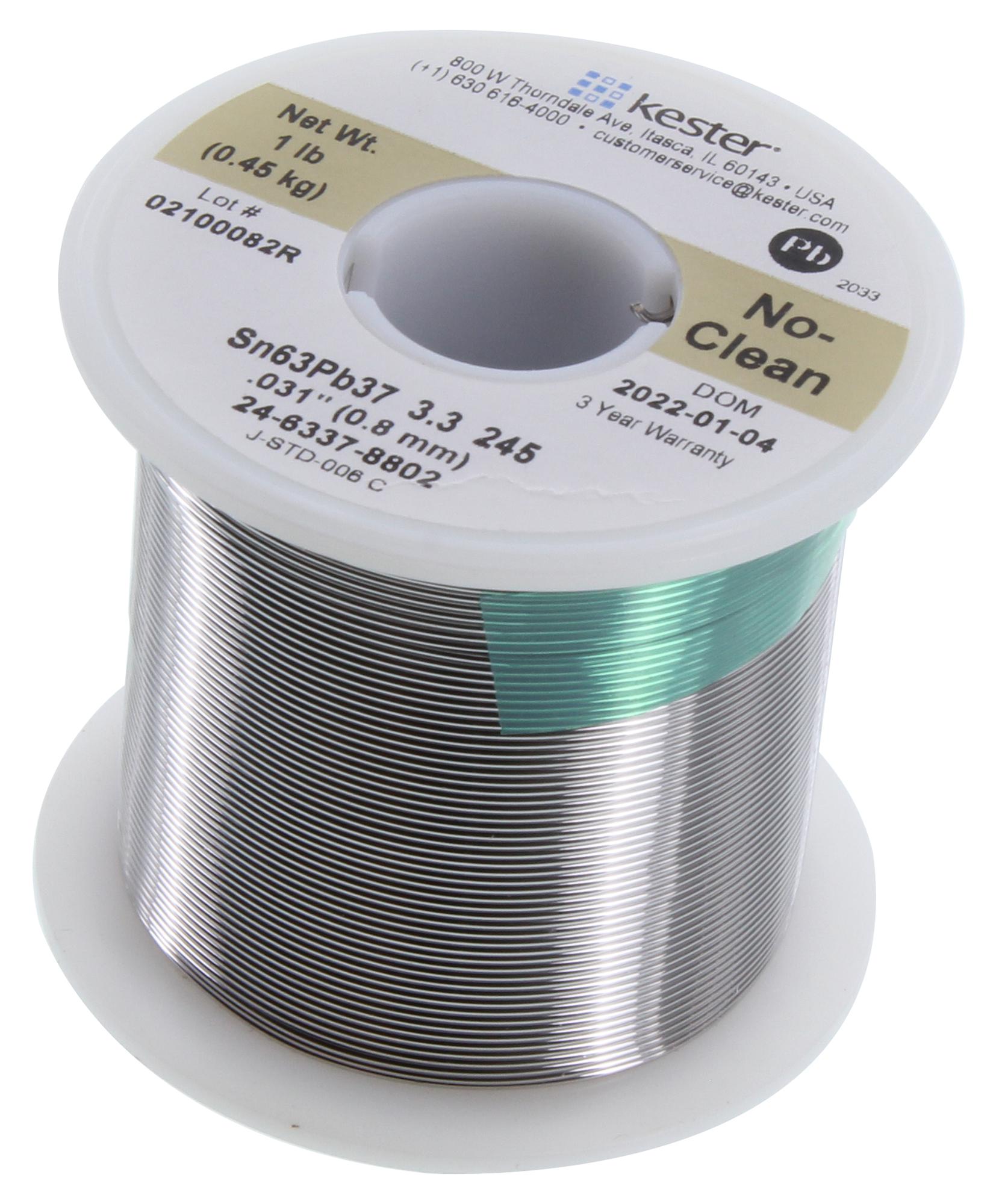 Kester Solder 24-6337-8802 Solder Wire, 63/37 Sn/pb, 183Â°C, 1Lb