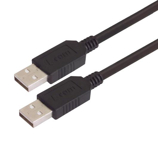 L-Com Caublkaa-2M Usb Cable, 2.0 A Plug-Plug, 2M, Black