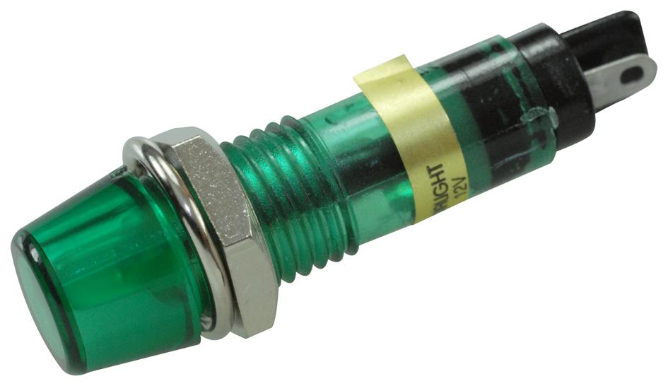 Dialight 607-3232-130F Panel Mount Indicator, Led, 7.2mm, Green, 12V