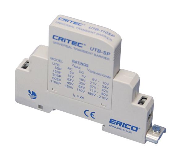 Nvent Erico Utb110Sp Surge Protector, 20Ka, Din Rail