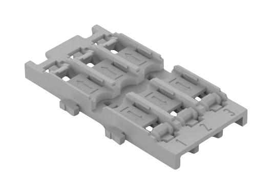 WAGO 221-2533 Mounting Carrier, 3Pos, Din35 Rail, Grey