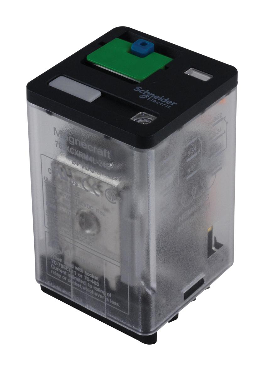 Schneider Electric/legacy Relay 788Xcxrm4L-24D Relay, 3Pdt, 277Vac, 30Vdc, 10A