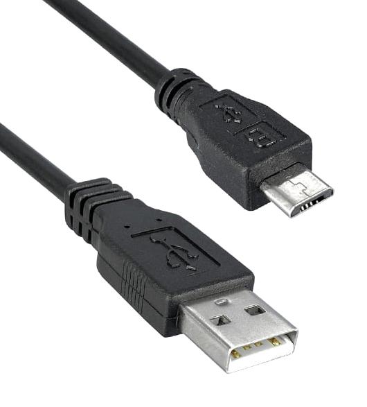 Qualtek Electronics 3025030-03 Usb Cord, 2.0 Plug A-Micro B, 914mm, Blk