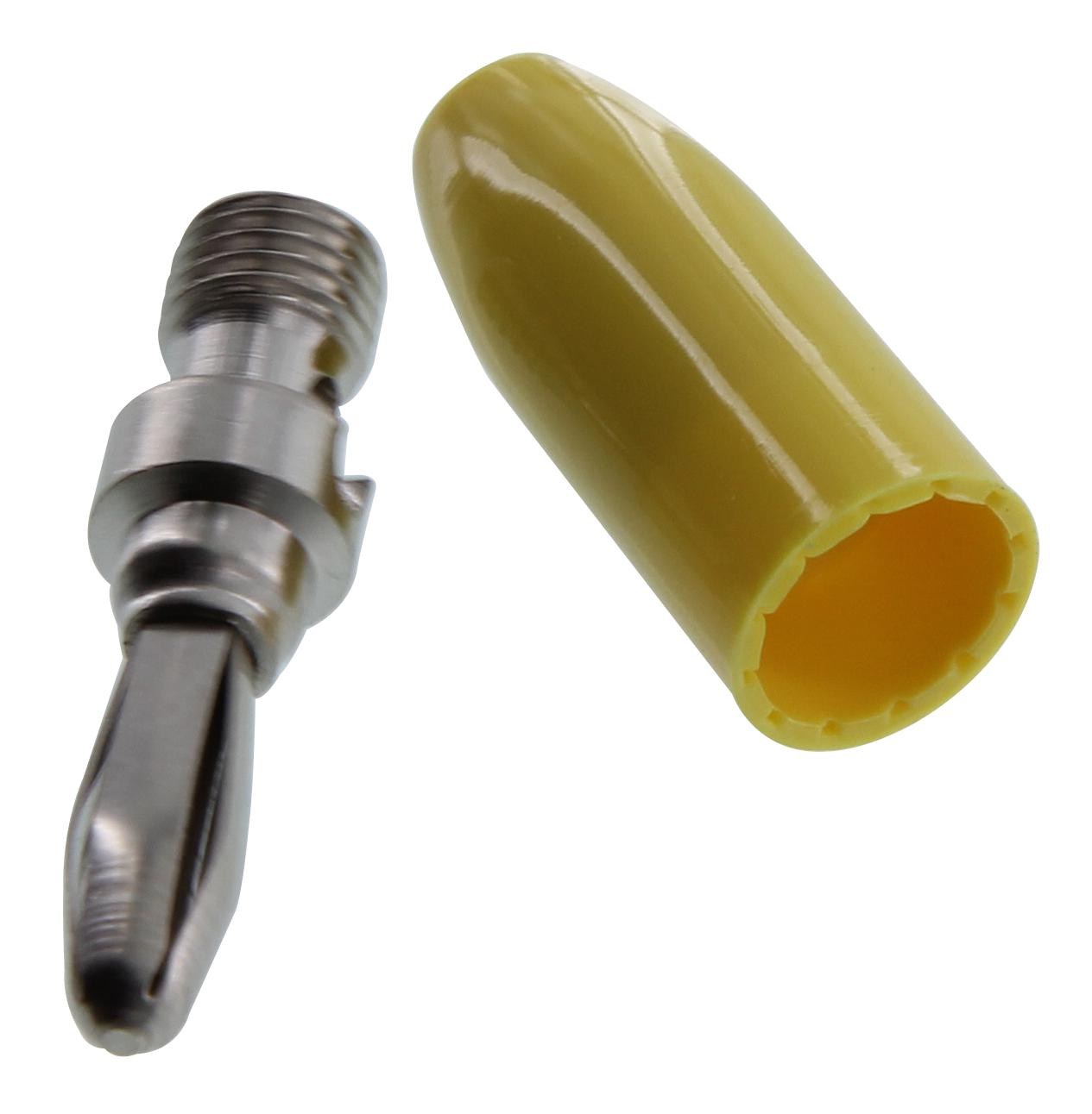 Johnson Cinch Connectivity 108-0307-001 Banana Plug, 15A, Solderless, Yellow