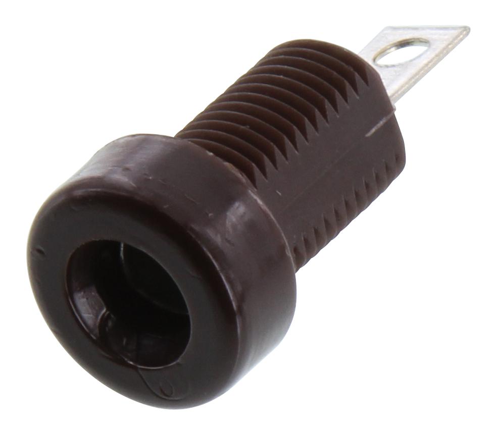 Johnson Cinch Connectivity 108-0908-001 Banana Jack, 15A, Solder, Brown