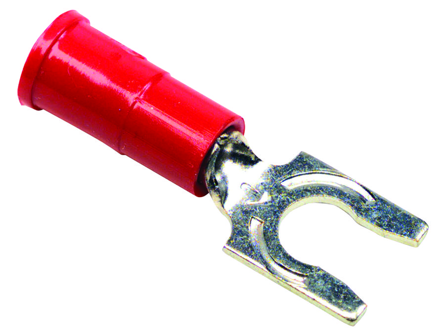 Multicomp Cls-Tv-1808 Terminal, Locking Fork, #8, Crimp, Red