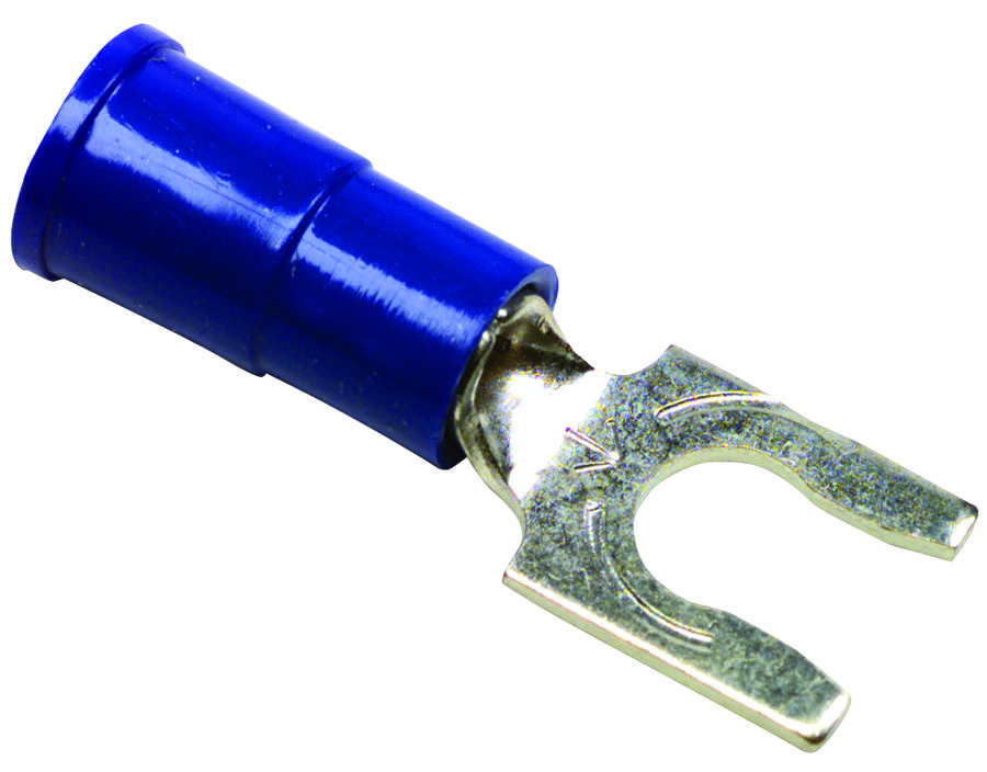 Multicomp Cls-Tv-1408 Terminal, Locking Fork, #8, Crimp, Blue