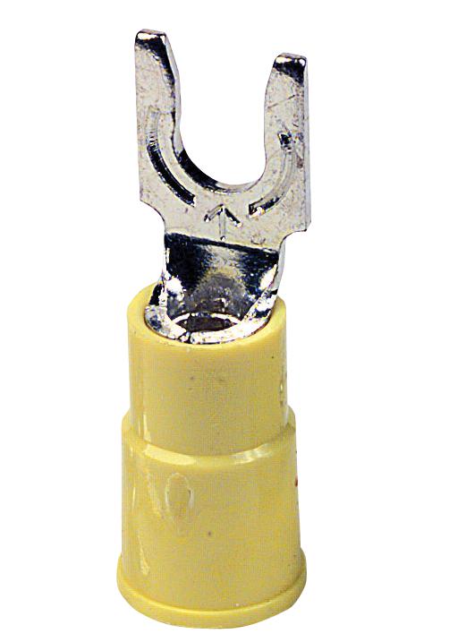 Multicomp Cls-Tv-1008 Terminal, Locking Fork, #8, Crimp, Yellow