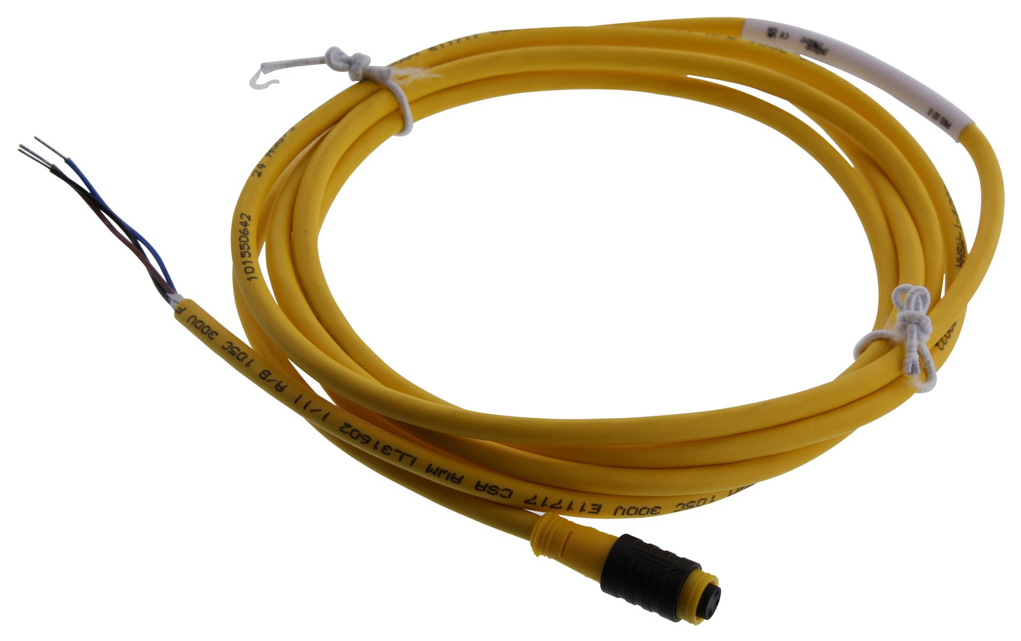 Turck Pkg 3Z-2 Picofast Cord, M8, Female, 3 Position Straight