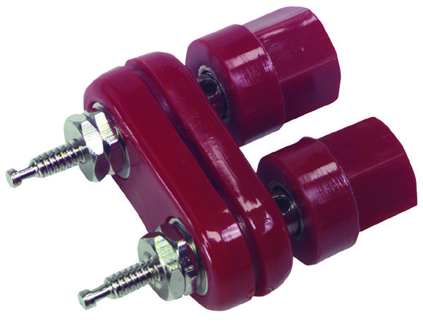 Multicomp Spc15285 Double Binding Post, #6-32, Stud, Red