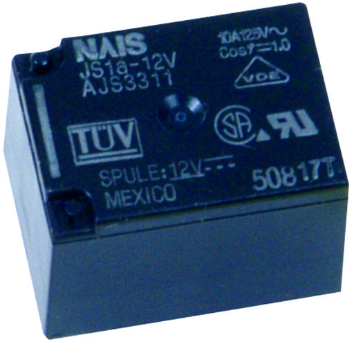 Panasonic Js1A-12V-F Relay, Spst-No, 250Vac, 30Vdc, 10A