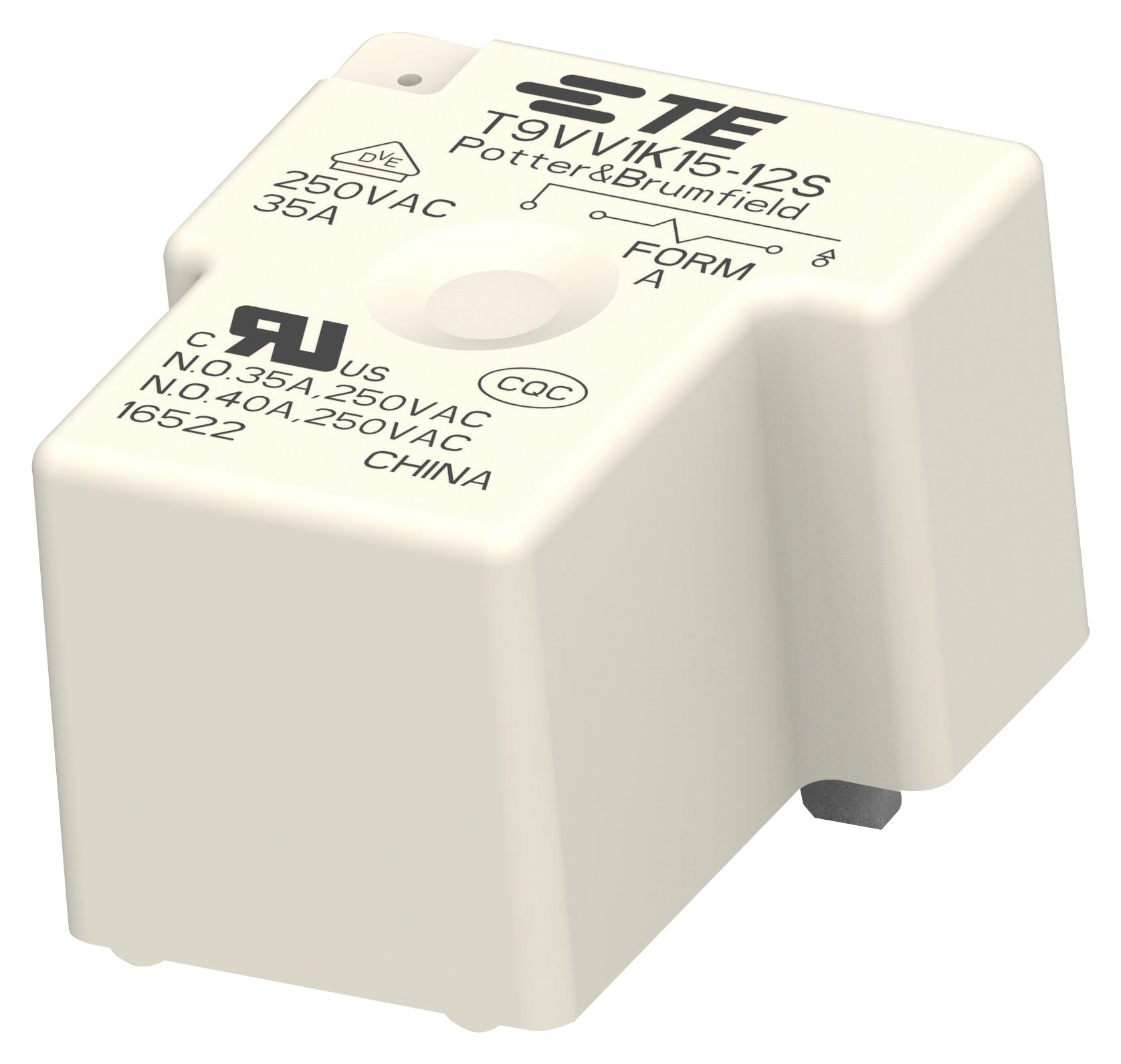 Potter & Brumfield Relays / Te Connectivity T9Vv1K15-12S. Power Relay, Spst-No, 12Vdc, 40A, Th