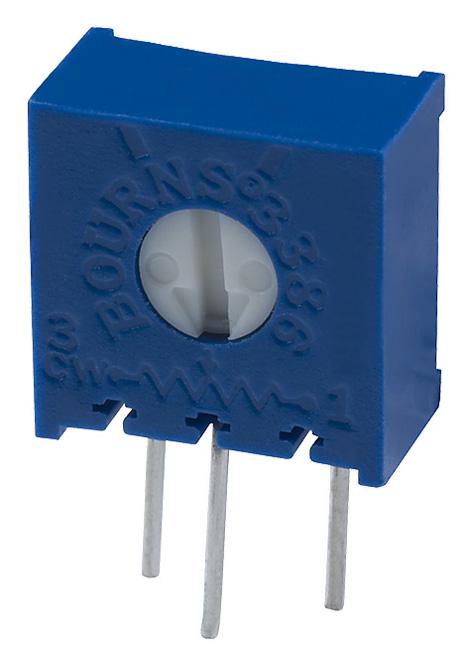 Bourns 3386C-1-201Lf Trimmer Potentiometer, 200 Ohm 1Turn Through Hole