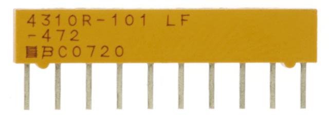 Bourns 4608X-102-393Lf Resistor, Isolated Resistor Network, 4, 39Kohm, 2%, Sip