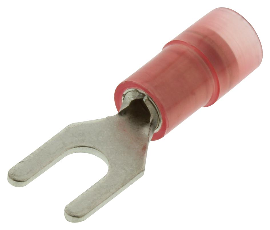 Hoffman Products Fnd2216S3A Terminal, Spade/fork, #6, Crimp, Red