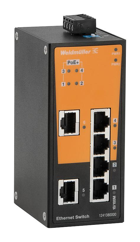 Weidmuller 1241380000 Ethernet Sw, Rj45, Din Rail/panel