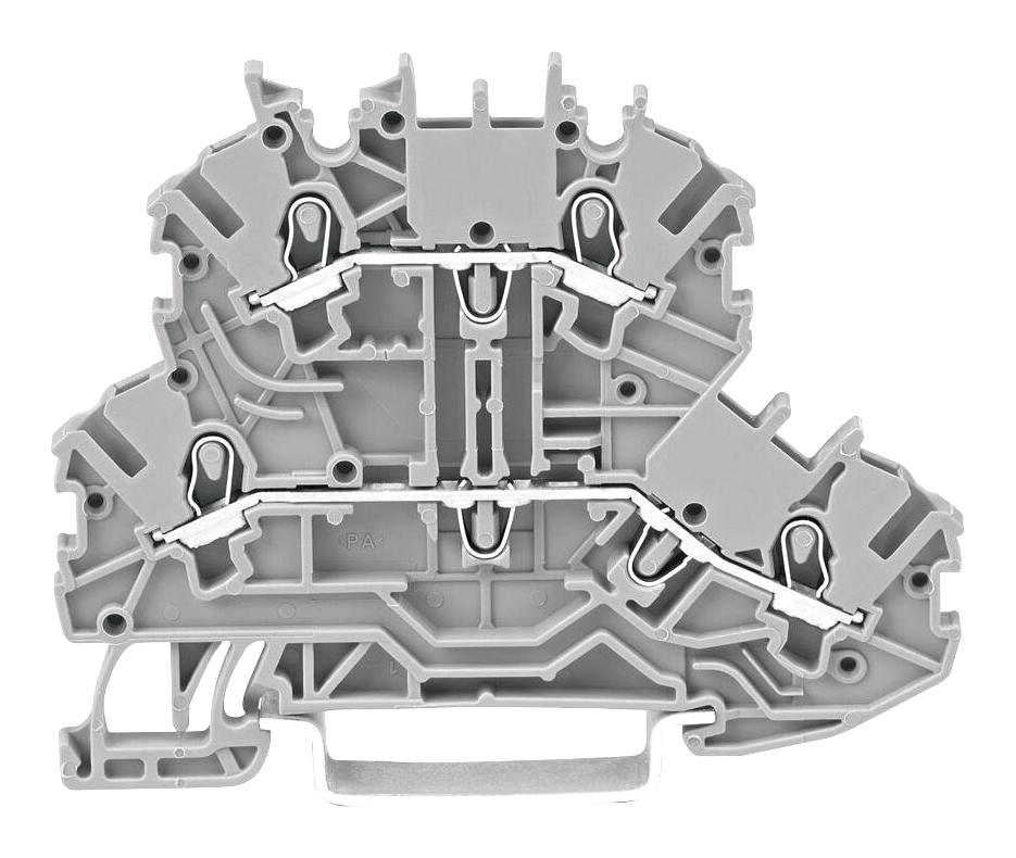 WAGO 2000-2201. Dbl Deck Tb, Din Rail, 2Pos, 16Awg