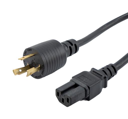 L-Com Ppa00016-8Ft Cord, Nema L6-20P To Iec C15, 8Ft, 15A