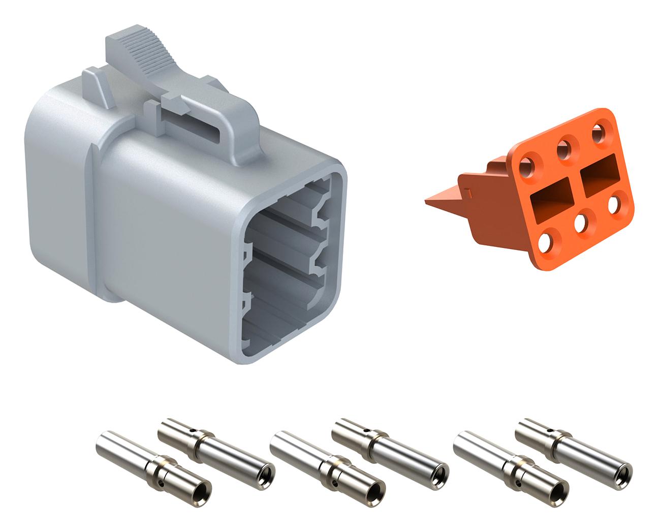 Amphenol Sine/tuchel Atp06-6S-Kit01 Automotive Connector, 6Pos, Plug, 25A