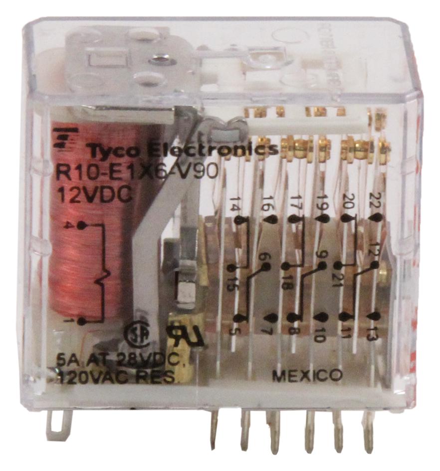 Potter & Brumfield Relays / Te Connectivity R10-E1X6-V90 Relay, 6Pdt, 120Vac, 30Vdc, 5A