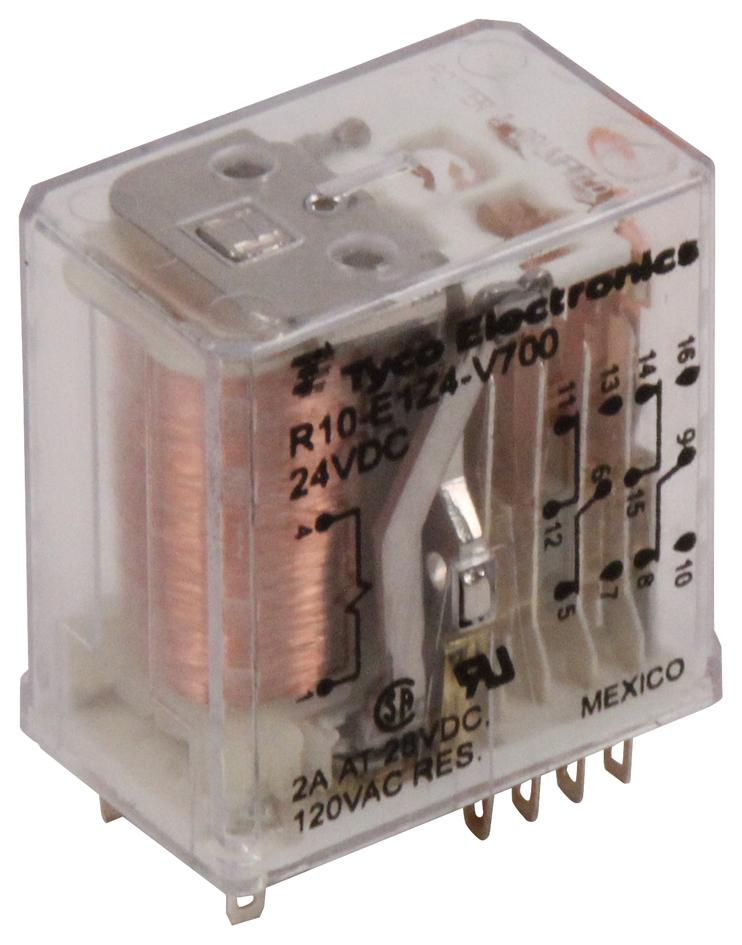 Potter & Brumfield Relays / Te Connectivity R10-E1Z4-V700 Relay, 4Pdt, 120Vac, 28Vdc, 3A