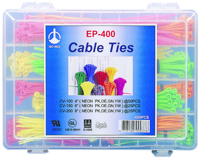 Multicomp Pro Spc35327 400 Piece Neon-Colored Cable Tie Assortment