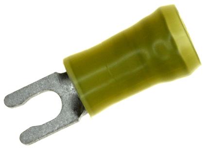 Amp Connectors / Te Connectivity 52941-1 Terminal, Spade/fork, #6, Crimp, Yellow, Full Reel