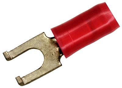 Amp Connectors / Te Connectivity 2-322777-1 Terminal, Spade/fork, #6, Crimp, Red