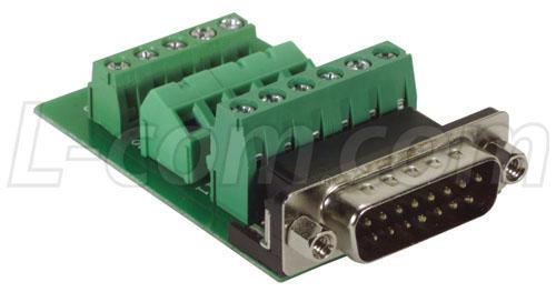 L-Com Dgb15Mt1 D Sub Connector, Standard, Plug, 15 Position