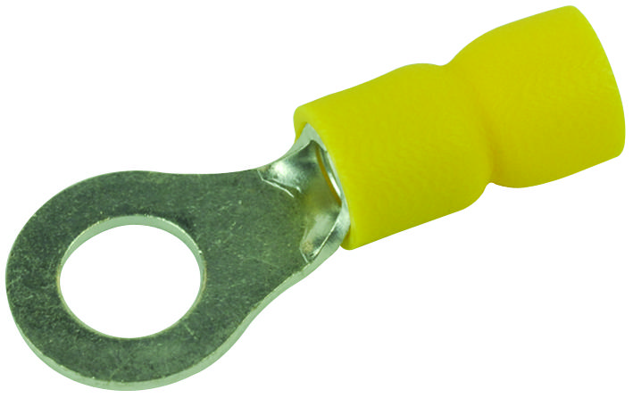 Multicomp Pro Mc29559 Terminal, Ring Tongue 1/4In Crimp Yellow