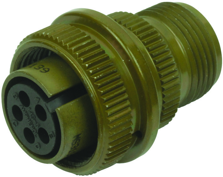 Amphenol Industrial Ms3106A14S-5S. Circular Connector Plug Size 14S, 5 Position, Cable