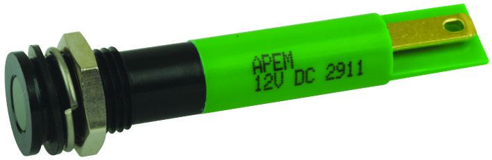 APEM Q8F1Bxxg12E. Panel Mount Indicator, Led, 8mm, Green, 2.2V