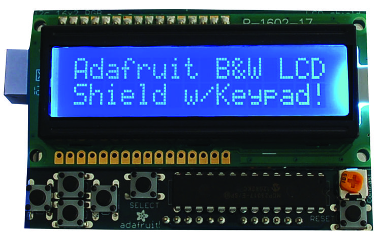 Adafruit 772 Lcd Shield Kit, 16X2 Blue/white Display, Arduino