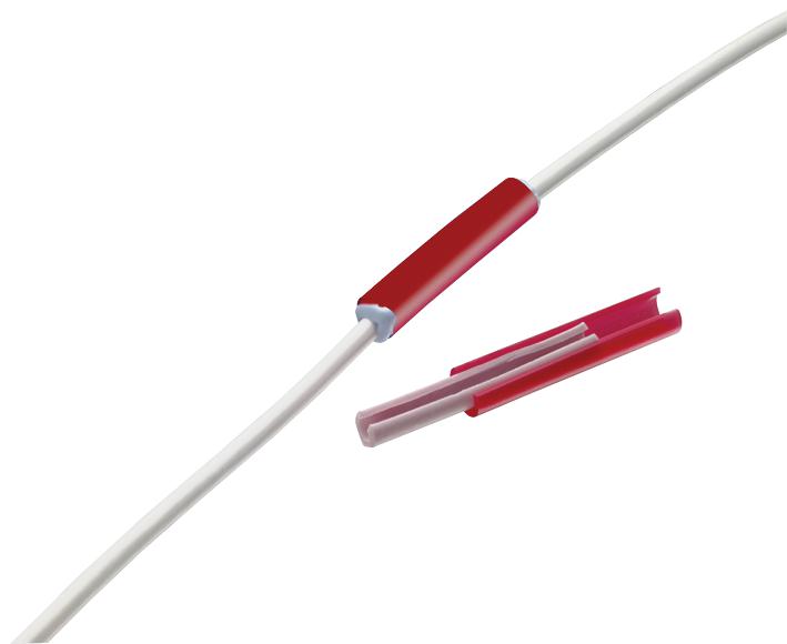 Raychem / Te Connectivity D-150-C-12 Heat Shrink Repair Sleeve, C-Wrap Side, 2.74mm Id, Red