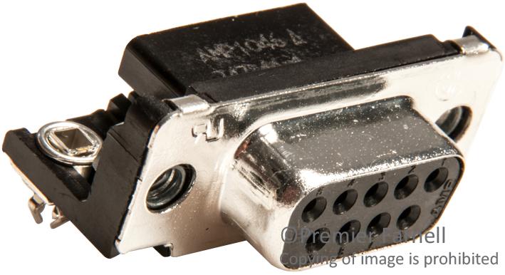 Amp Connectors / Te Connectivity 747844-4 D Sub Connector, Standard, 9 Position, Receptacle