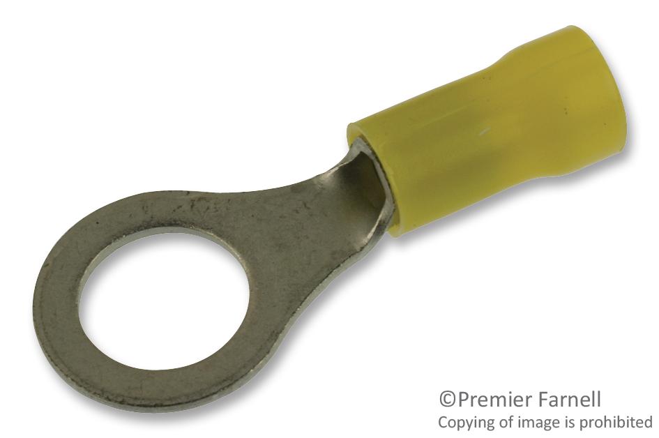 Amp Connectors / Te Connectivity 8-34173-2 Terminal, Ring Tongue 3/8In Crimp Yellow