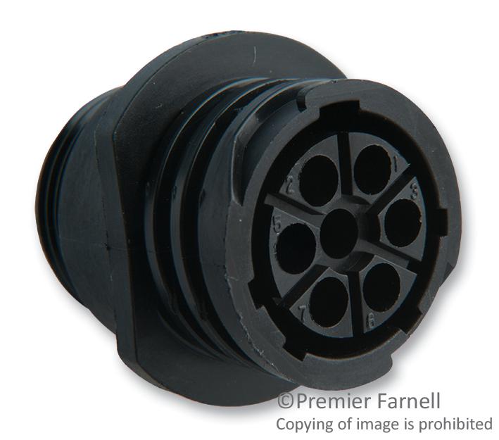 Amp Connectors / Te Connectivity 211398-2. Circular Conn Receptacle, Size 13, 7 Position, Free Hanging