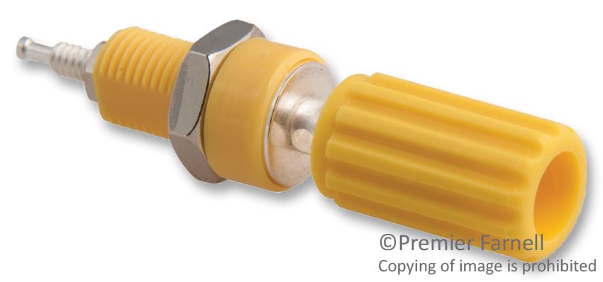 Johnson Cinch Connectivity 111-0107-001 Binding Post, 15A, #4-40, Stud, Yellow