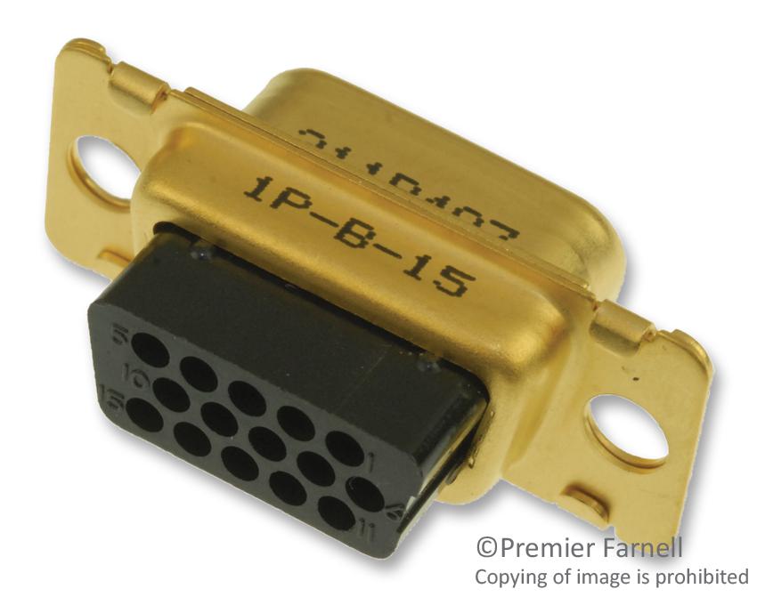 Amp Connectors / Te Connectivity 206498-1 D Sub Shell, Hd, Plug, 15 Position, Brass