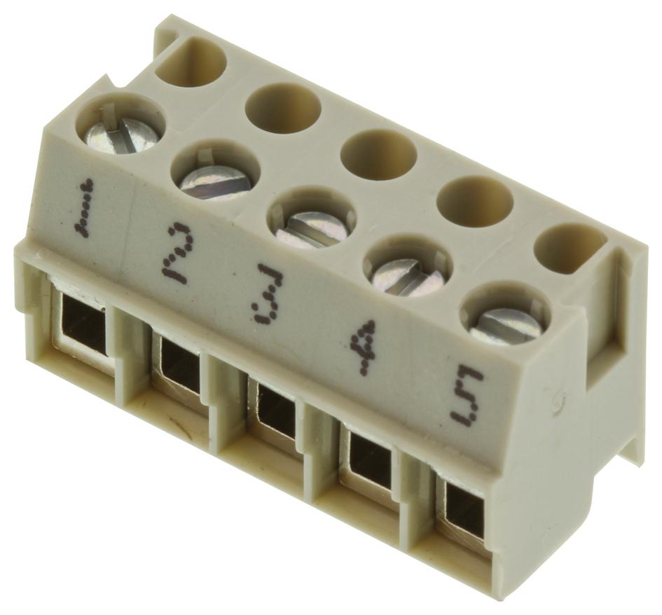 Wieland Electric 25.600.2553.0 Terminal Block Pluggable, 5 Position, 22-12Awg